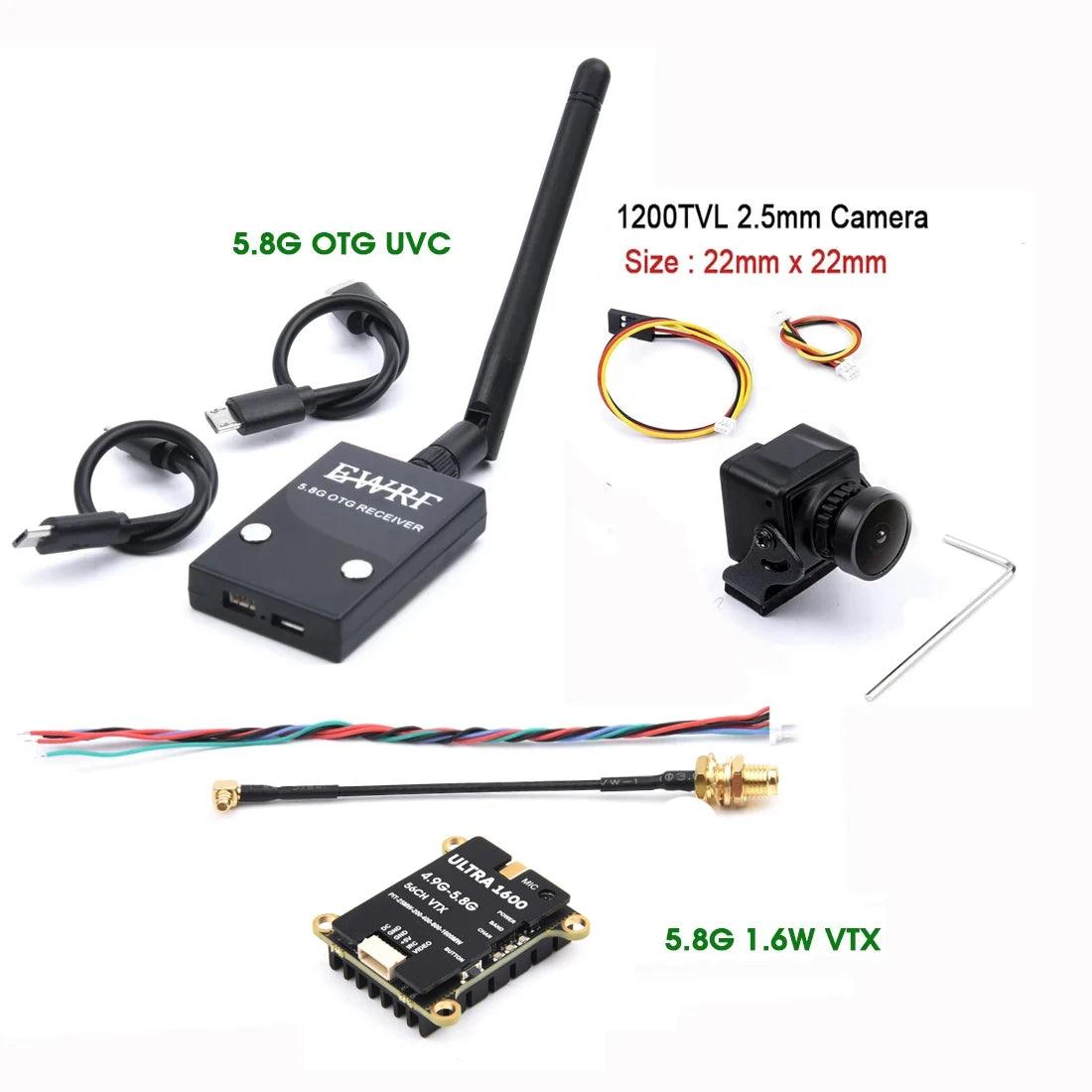 VTX2W5 5.8GHZ 1.6W / 2.5W 64CH FPV VTX Transmitter & 1500TVL / 1800TVL / 2000TVL Camera Receiver UVC for FPV RC Camera Drone - petguardiansupplies