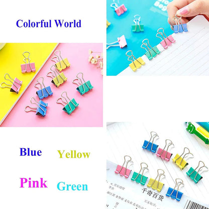 50Pcs Metal Binder Clips Colorful File Paper Clip Mini 15mm Used for Books Stationery Clip School Office Supplies - petguardiansupplies