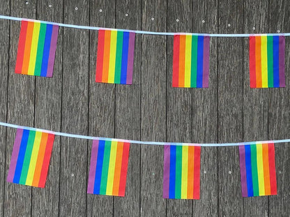 xvggdg Rainbow string Flags 20pcs/set Rainbow Peace Flags Banner LGBT Pride Lesbian Gay Parades string - petguardiansupplies