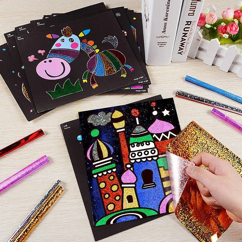 DIY Magic Transfer Painting Crafts Kids Arts And Crafts Educational Toys For Children Cartoon Creative Learning Drawing Toys - petguardiansupplies