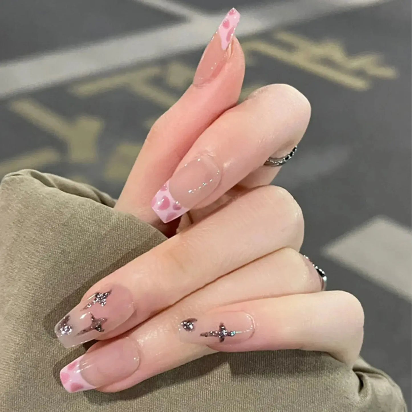 Pink French Style 3D Bowknot Press-On Nails-8