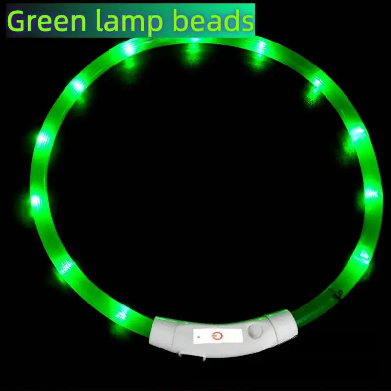 40/50/70cm Led Dog Collar USB Rechargeable Pet Dog Night Luminous Charge Collar Glowing Necklace Collar Safety Night Light - petguardiansupplies