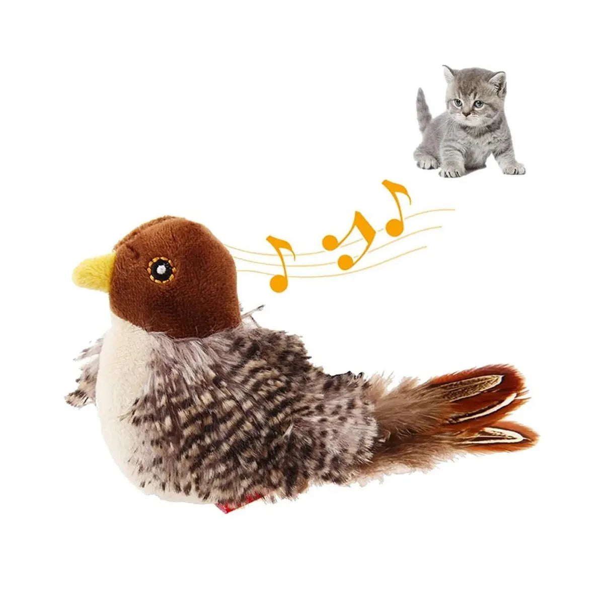 Chirping Toy, Interactive Cat Bird Toys Funny Squeak Kitten Toy - petguardiansupplies