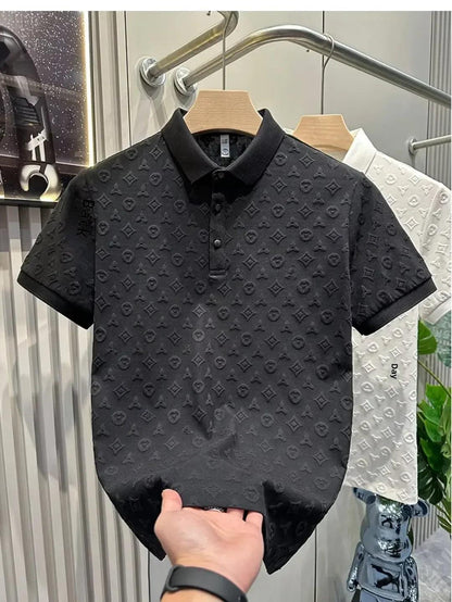 Fashionable Luxury Polo Shirt For Men Summer New Style Comfortable Slim Fit Crew Neck T-shirt Youth Smooths Silhouette - petguardiansupplies