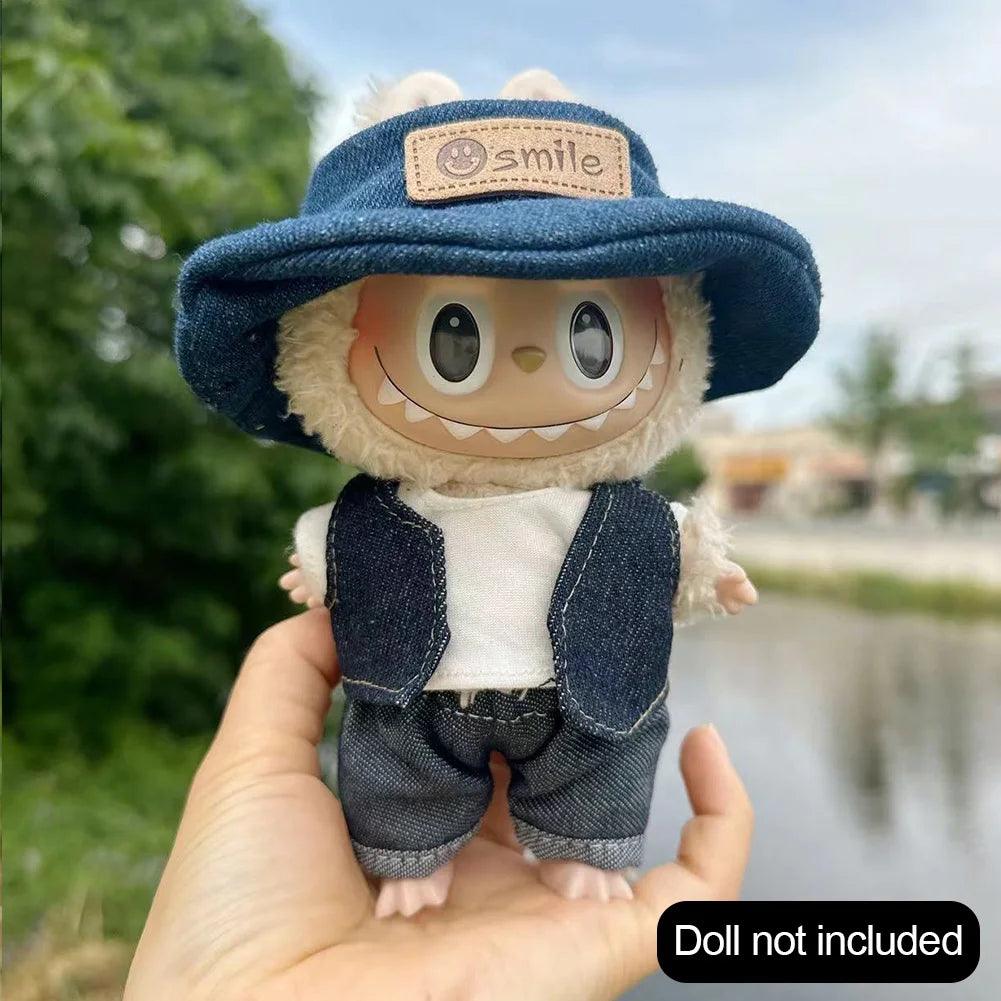 17cm Cute Mini Clothes Plush Hoodie Dolls Jumpsuit Clothing Fans Overalls No Doll Accessories for Korea Kpop Exo Labubu Idol - petguardiansupplies