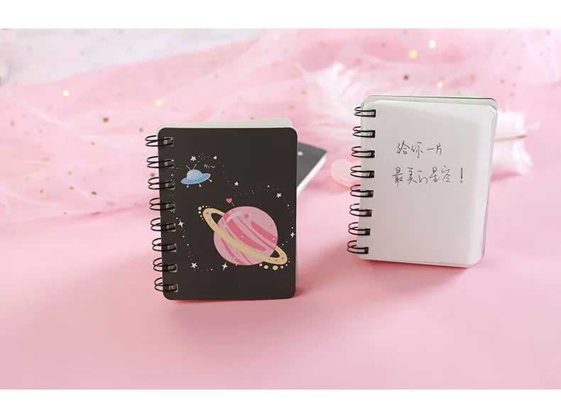 1 Pcs Planet Flip Coil Book Student Portable Pocket Notebooks Mini Notebook A7 Mini Notes School Supplies Office Stationery - petguardiansupplies