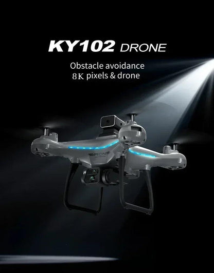 KY102 Drone Professional 8K HD Dual Camera Aerial 360 Obstacle Avoidance Optical Flow Four-Axis RC Aerocraft Drone 2024 New Toy - petguardiansupplies