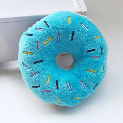 Soft Dog Donuts Plush Pet Dog Toys For Dogs Chew Toy Cute Puppy Squeaker Sound Toys Funny Puppy Small Medium Dog Interactive Toy - petguardiansupplies