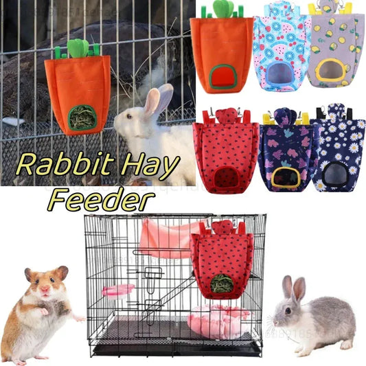 Rabbit Hanging Hay Bag for Bunny Guinea Pigs Small Animal Feeder Rabbit Food Dispensers Bag Cage Accessories Pet Feeding Bag - petguardiansupplies