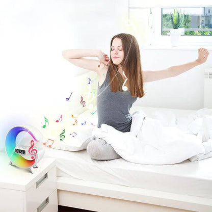 Smart G Lamp Bluetooth Speaker Wireless Charger RGB Alarm Clock Night Light 2025 - petguardiansupplies