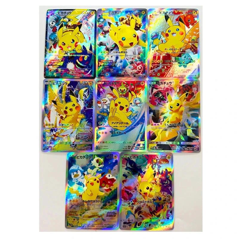 8Pcs/set Pokemon Ptcg Diy Pikachu Self-Control Collect Signature Trading Flash Card Anime Cartoon Gift Color Flash - petguardiansupplies