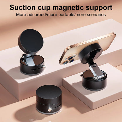 Foldable Magnetic Vacuum Car Phone Holder Foldable Suction Cup with Suction Cup Hands-Free Navigation for iPhone 16 15 Samsung - petguardiansupplies