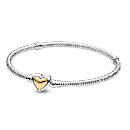 Pandora 925 Silver Moments Heart Closure Bracelet for Women Christmas and Birthday Gifts Fit Original Jewelry Accessories DIY - petguardiansupplies