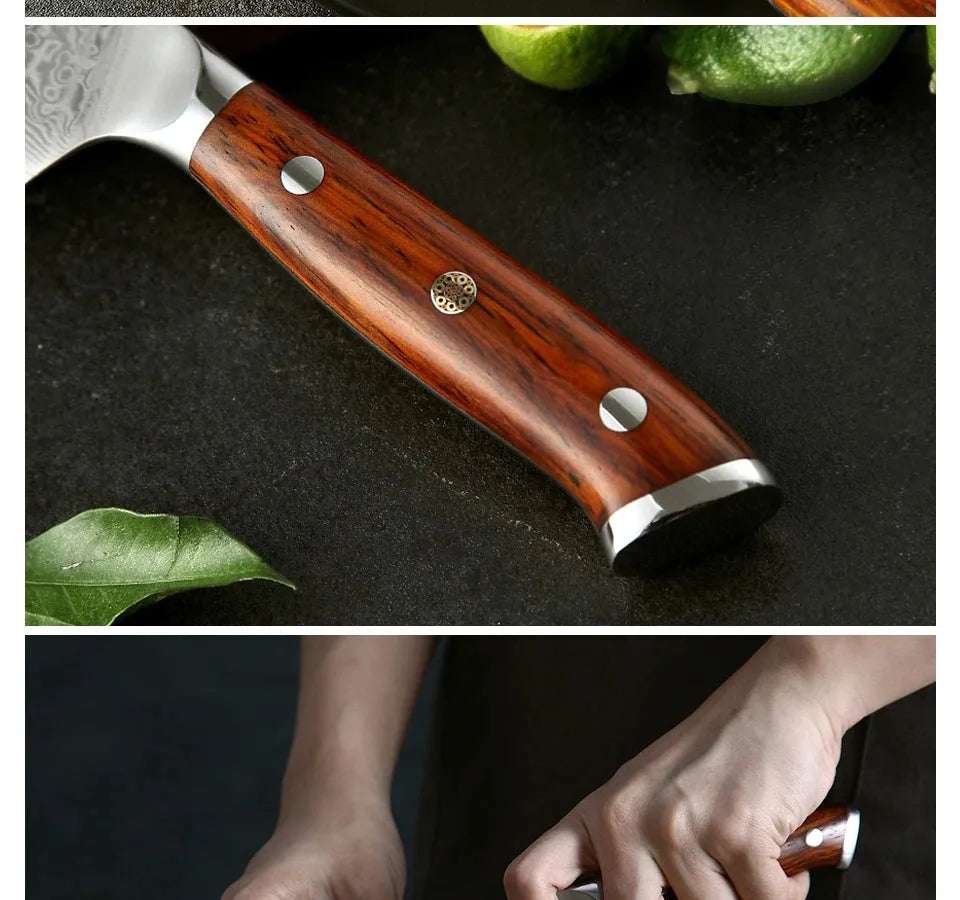 XINZUO 5'' Inch Utility Knives Japanese Damascus Steel Kitchen Knife Rosewood Handle Top Selling Small Knife Fruit Cook Knives - petguardiansupplies