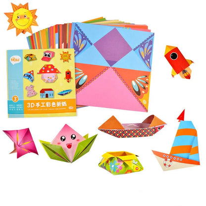 54 Pages Montessori Toys DIY Kids Craft Toy 3D Cartoon Animal Origami Handcraft Paper Art Learning Educational Toys for Children - petguardiansupplies