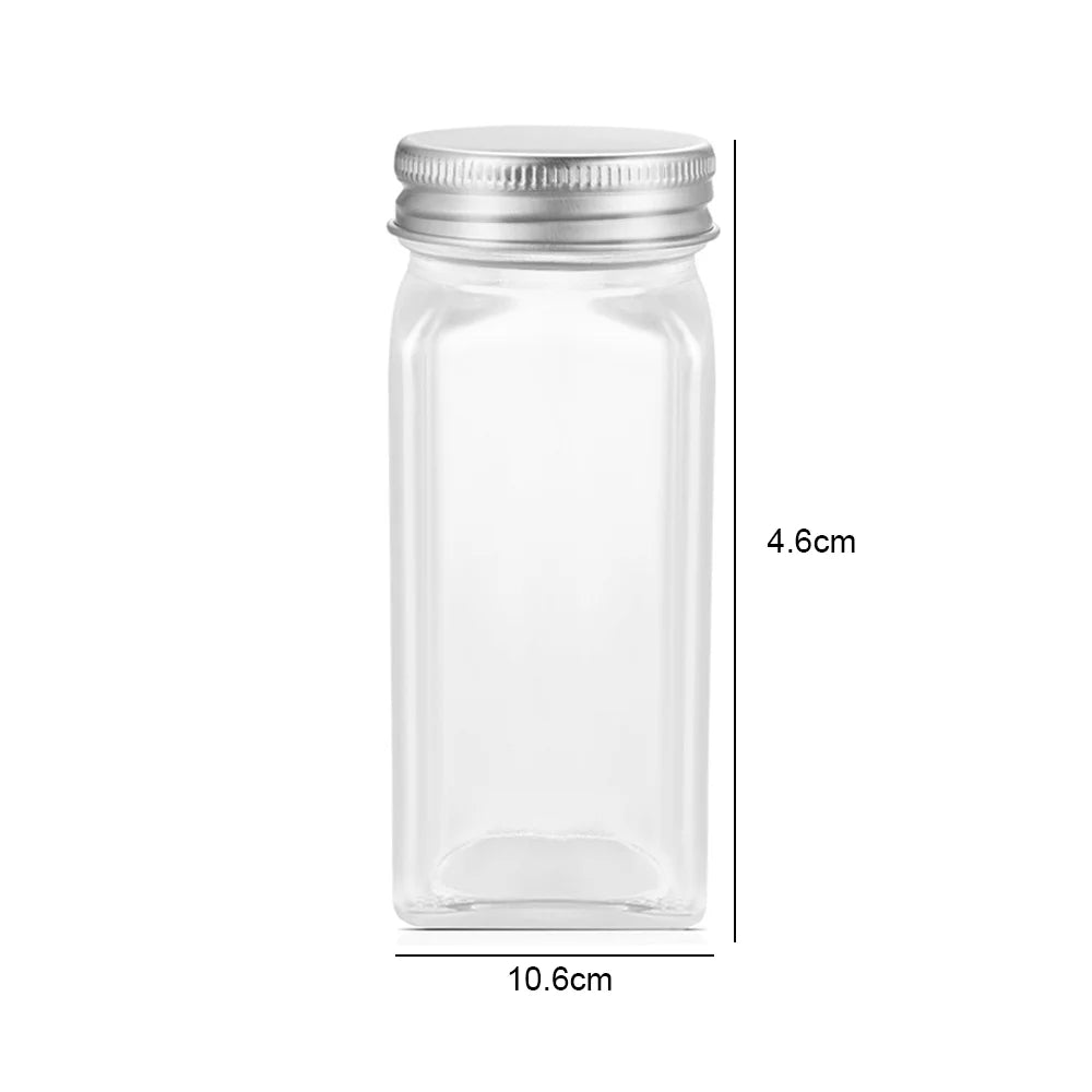 12pc 120ML bottle Glass Spice Bottle Jars Spice Jar Set Transparent Seasoning Storage Bottles Kitchen Salt Bottle - petguardiansupplies