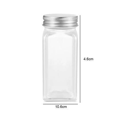 12pc 120ML bottle Glass Spice Bottle Jars Spice Jar Set Transparent Seasoning Storage Bottles Kitchen Salt Bottle - petguardiansupplies