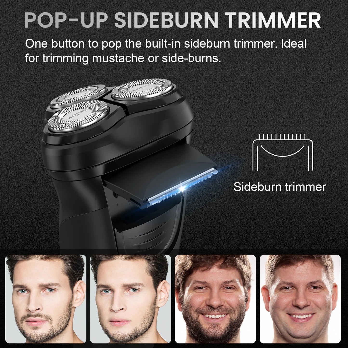 Men's Electric Shaver Beard Trimmer USB Rechargable Hair Cutting Machine - petguardiansupplies