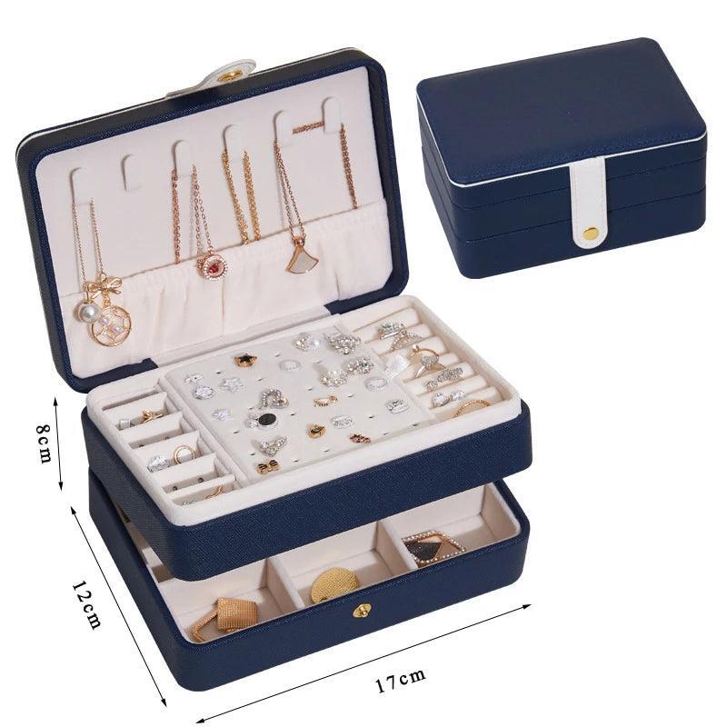 Size S/M/L Jewelry Organizer Display Travel Jewellery Case Boxes Travel Portable Jewelry Box PU Storage Organizer Earring Holder - petguardiansupplies