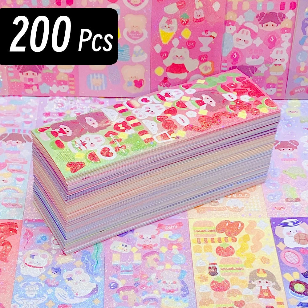 200p Kawaii Stickers for Kids Cute Stationary Aesthetic Diary Decoration Art Supplies Stickers for Scrapbooking Lot Korean Paper - petguardiansupplies