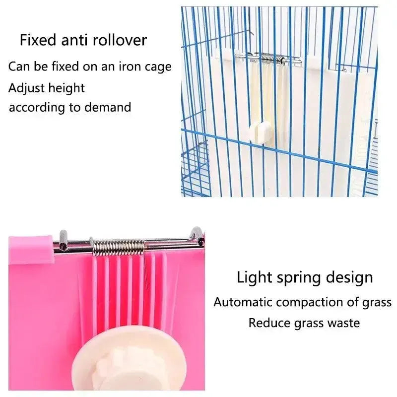 Rabbit Feeder Holder Hay Feeding Dispenser Container For Rabbit Guinea Pig Small Animals Hanging Cage Fixed Food Basin - petguardiansupplies