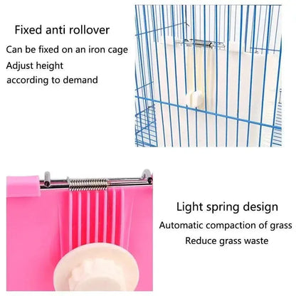 Rabbit Feeder Holder Hay Feeding Dispenser Container For Rabbit Guinea Pig Small Animals Hanging Cage Fixed Food Basin - petguardiansupplies