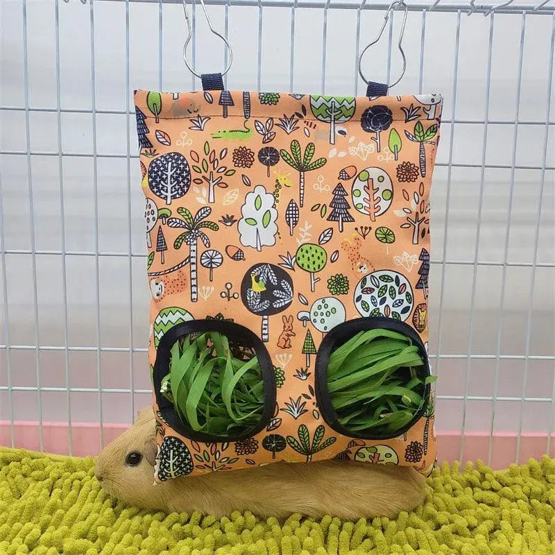 Hanging 2/3 Holes Hay Bag for Bunny Guinea Pigs Small Animal Feeder Rabbit Food Dispensers Bag Cage Accessories Pet Feeding Bag - petguardiansupplies