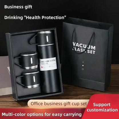 500ML 304 Stainless Steel Vacuum Insulated Bottle Gift Set Office Business Coffee Mug Stainless Steel Water Bottle with Straw - petguardiansupplies