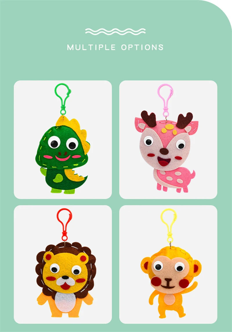 DIY Animal Keychain Pendant Creative Handcraft Children Toys Cartoon Handemade Parent-child Interactive Crafts Educational Toys - petguardiansupplies