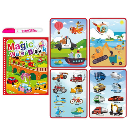 Children Early Education Toys Magical Book with Pen Water Drawing Montessori Toys Gift Reusable Coloring Book Magic Drawing Book - petguardiansupplies