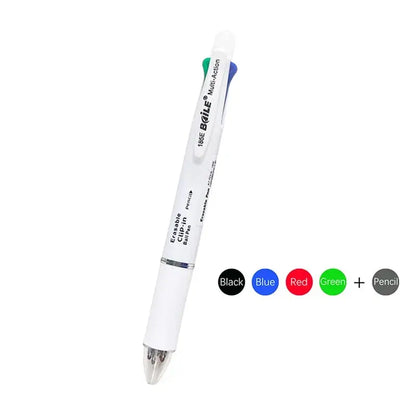 Creative 5 In 1 Erasable Gel Pen 0.7mm Blue Black Red Green Magic Refills 0.5mm Mechanical Pencil Writing Painting Stationery - petguardiansupplies