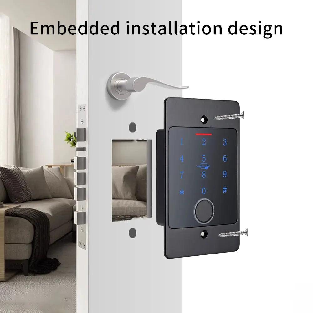 Tuya Wifi Standalone Fingerprint Access Control Keypad Metal Waterproof Backlight Embedded installation Door Relay Opener Reader - petguardiansupplies