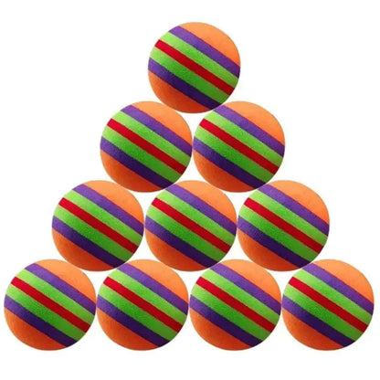 10Pcs Colorful Cat Toy Ball Interactive Cat Toys Play Chewing Rattle Scratch Natural Foam Ball Training Pet Supplies - petguardiansupplies