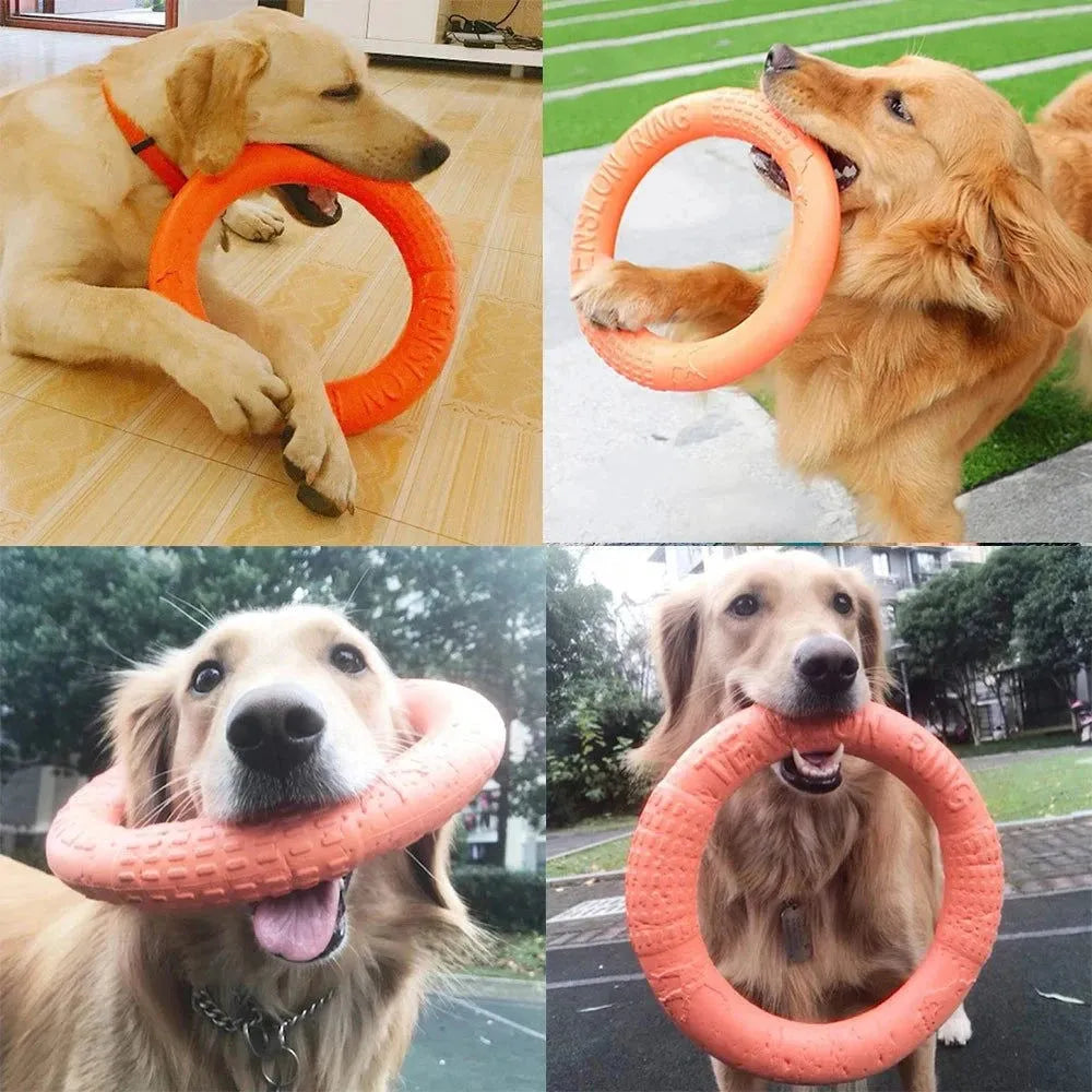 Dog Ring Toys Indestructible Chewing Flying Floating Training Tools Fetch for Small Medium Large Dogs Throwing Catching Flying - petguardiansupplies