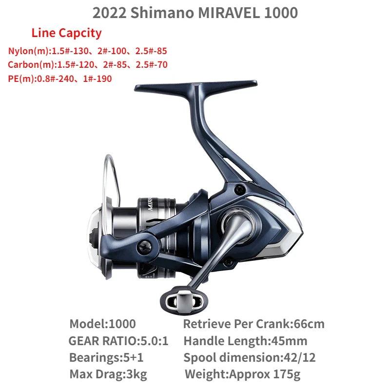 2022 Shimano MIRAVEL 1000 C2000S C2000SHG 2500 2500HG 2500S 2500SHG C3000 C3000HG 4000 4000XG C5000XG Spinning Fishing Reels - petguardiansupplies