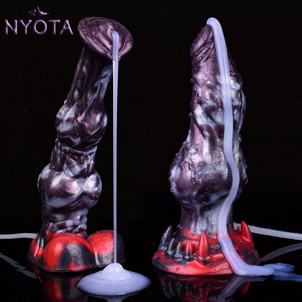 NYOTA Large Knot Anal Plug Squirting Dog Dildos For Women Men Anus Dilator Vagina Masturbator Silicone Penis Adult Erotic Toy - petguardiansupplies