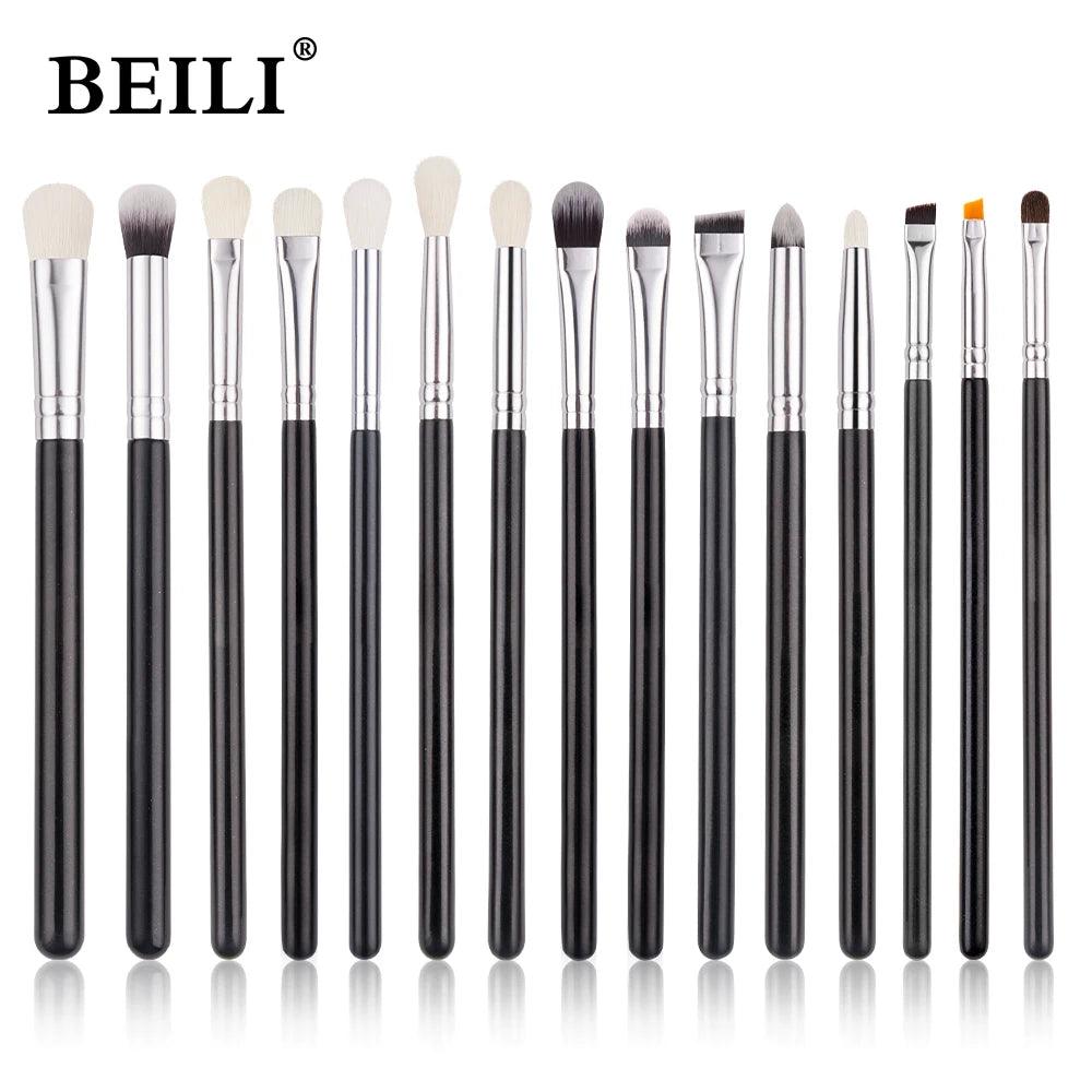 BEILI Black 10-19Pcs Makeup Brushes Natural Synthetic Hair Eyeshadow Blending Eyeliner Makeup Brush Set косметика - petguardiansupplies