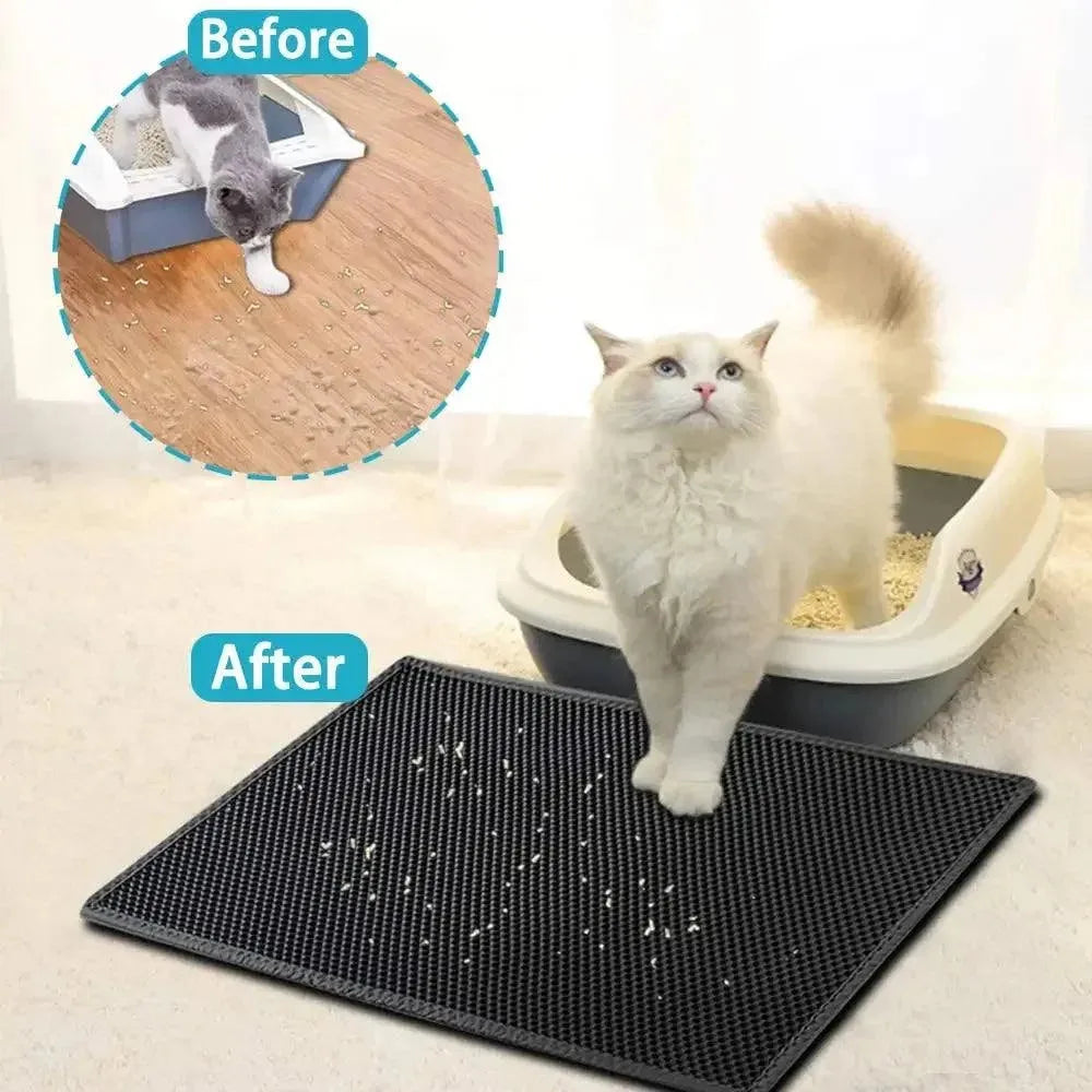 Cat Litter Mat With Gift Double Layer Waterproof Pet Litter Box Mat Non-slip Sand Cat Pad Washable Bed Mat Clean Pad Products - petguardiansupplies