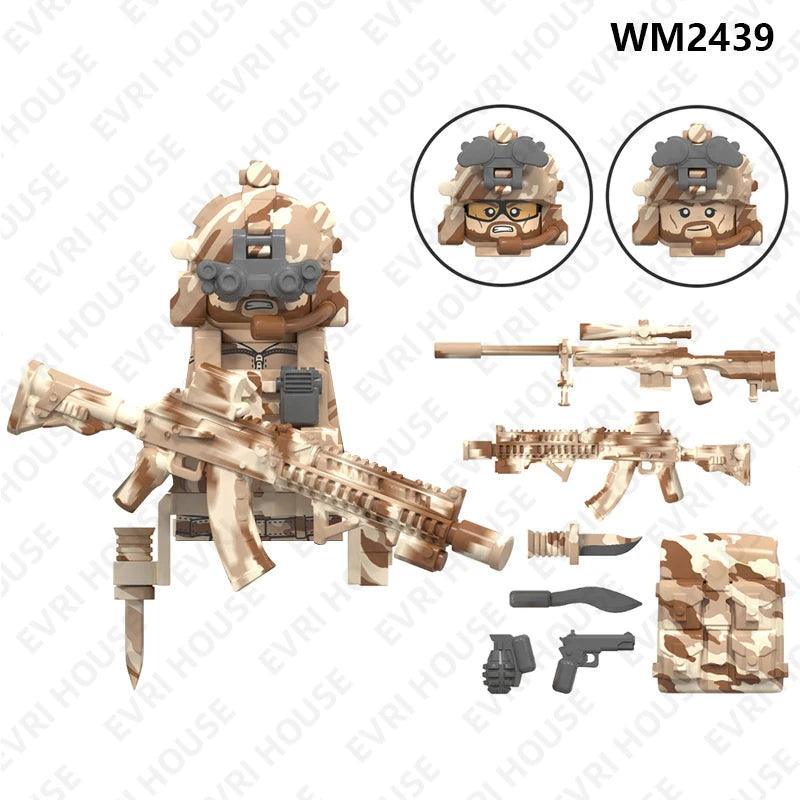 Special Forces Mini Action Figures Navy Seals Modern Soldiers SWAT KSK SSO Bricks Building Blocks Toys for Children WM6147 - petguardiansupplies