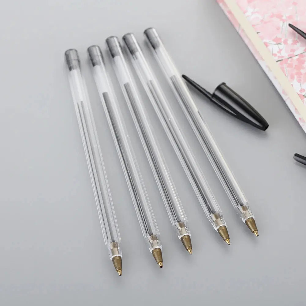 50/100Pcs Ballpoint Pens 1.0mm Blue Black Plastic Ball Point Pen Student Gift School Office Supplies Long Lasting Smooth Writing - petguardiansupplies