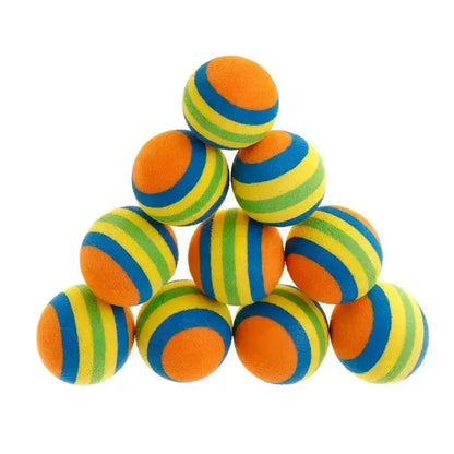 10Pcs Colorful Cat Toy Ball Interactive Cat Toys Play Chewing Rattle Scratch Natural Foam Ball Training Pet Supplies - petguardiansupplies