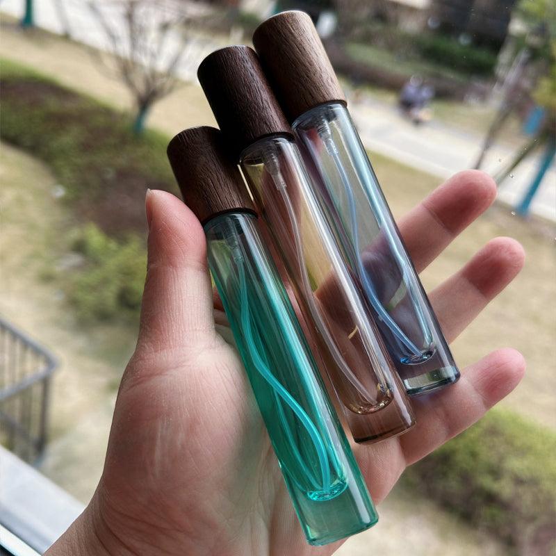 Perfume Bottle 10ml Wood Lid High Quality Mist Sprayer Essential Oil Roller Roll-on Bottle Portable Makeup Tool Perfume Atomizer - petguardiansupplies