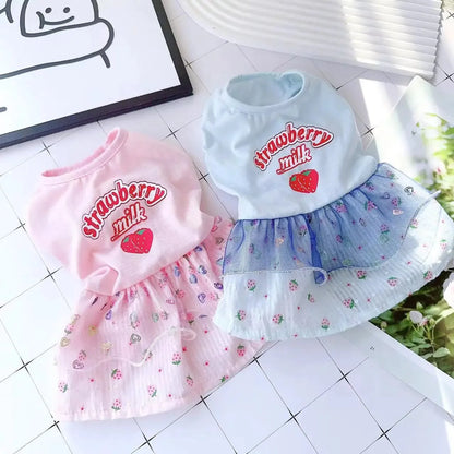 Cute Pets Clothes For Yorkshire Terrier Dogs Little Puppies Small Animals Breeds Striped Summer Wedding Princess Cats Dresses - petguardiansupplies