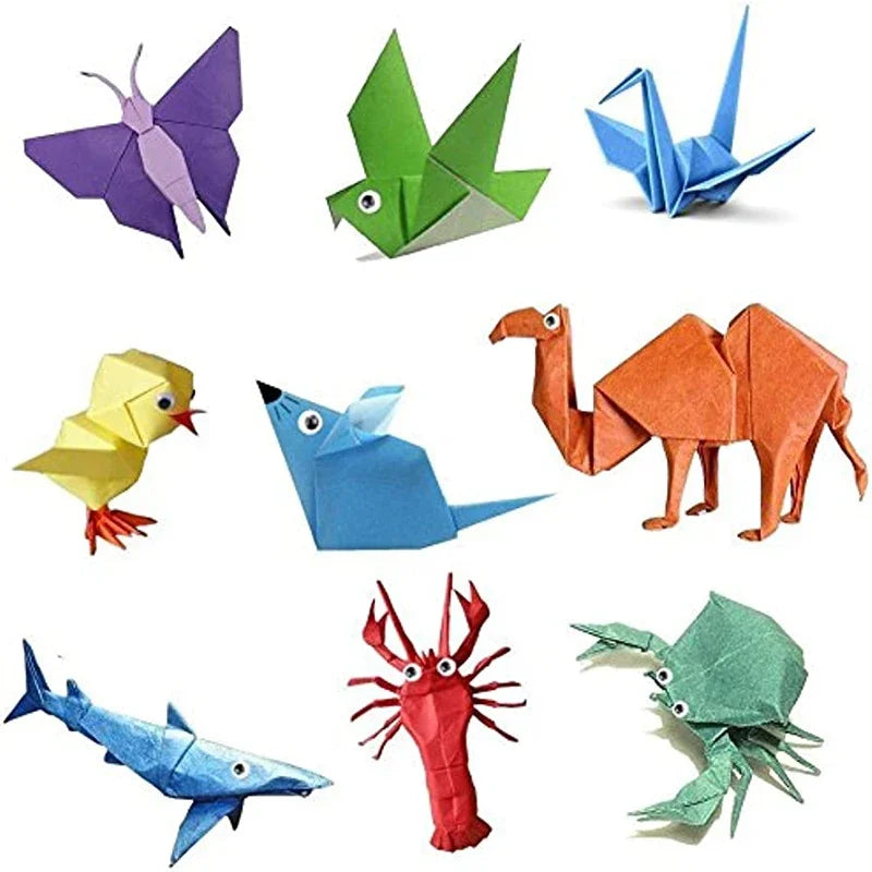 100pcs Origami Square Paper Double Sided Folding Lucky Wish Paper Crane Craft Paper DIY Arts Crafting Colorful Scrapbooking - petguardiansupplies