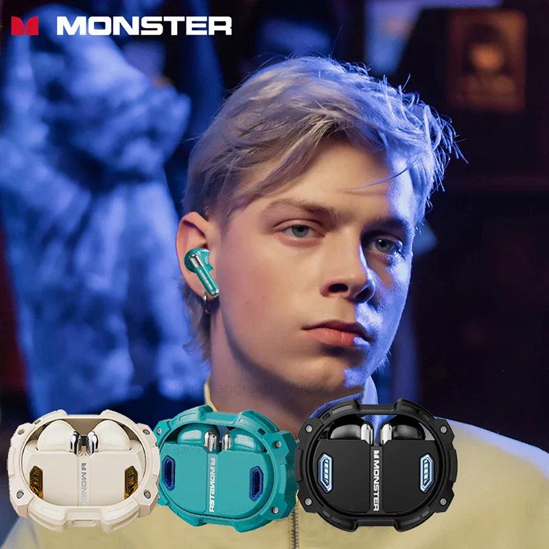 Monster XKT10 Bluetooth Earphones Wireless Headphones Gamer Headset Waterproof TWS Noise Reduction With Microphone Sports Earbud - petguardiansupplies