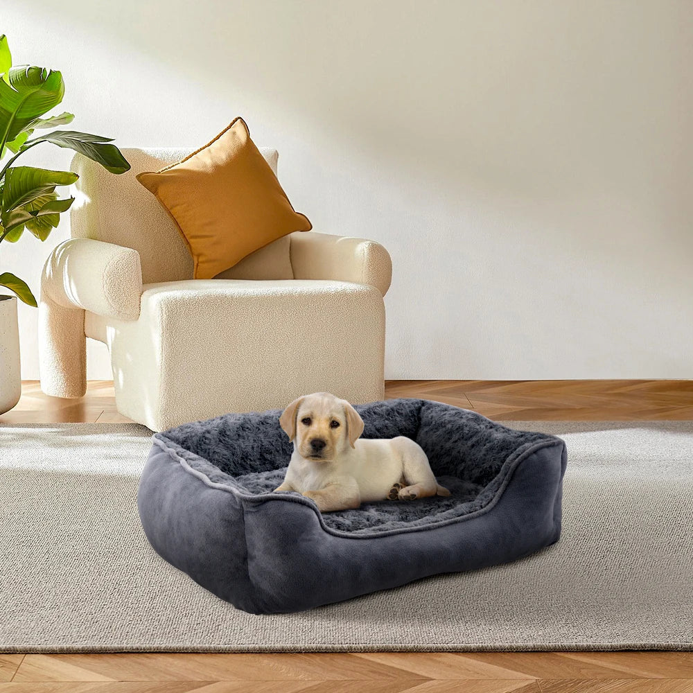 Livingandhome Soft Grey Pet Sleeping Bed for Small Medium Large  Removable Dogs Puppy Bed Pet Supplies - petguardiansupplies