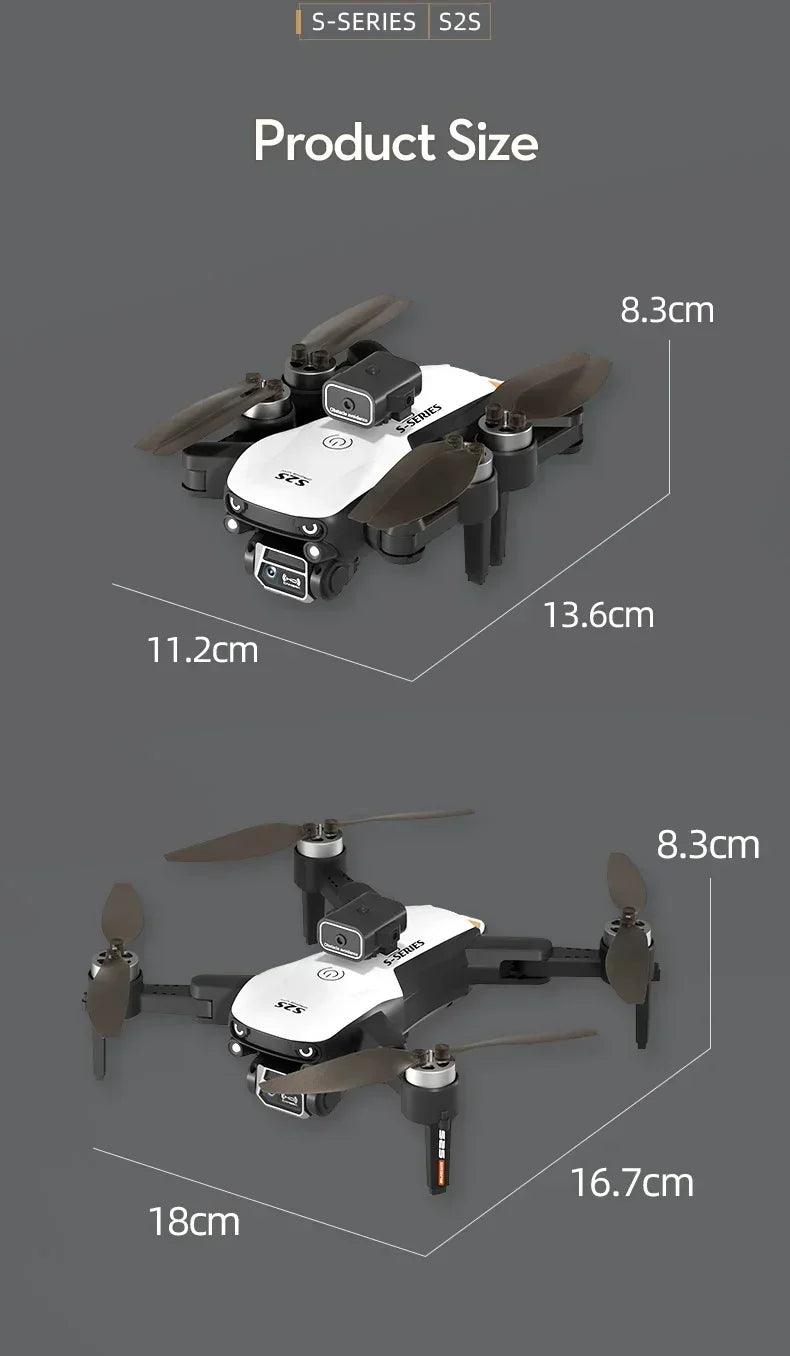 S2S Outdoor Drone 8K HD Dual Camera Brushless Motor Obstacle Avoidance Dron RC Helicopter Foldable Quadcopter Toy For Xiaomi - petguardiansupplies