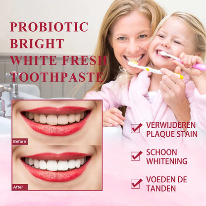 Probiotic Toothpaste for Oral Care: Teeth Whitening Stain Removal with Freshening Breath Lactobacillus Culture - petguardiansupplies