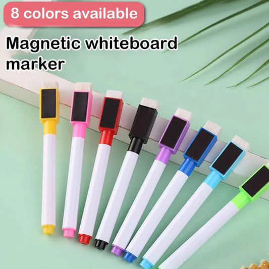 Magnetic Erasable Whiteboard Pen Color Options Blackboard Note Numbering Stationery Office Teaching Supplies for Classroom Use - petguardiansupplies