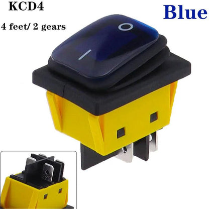 KCD4 on off 30A/250V Heavy Duty 4 pin DPST IP67 Sealed Waterproof T85 Auto Boat Marine Toggle Rocker Switch with LED 12V 220V 30 - petguardiansupplies